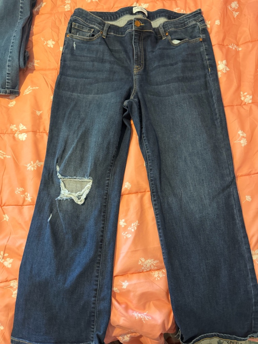 Lane Bryant Dark Blue Distressed Boyfriend Jeans